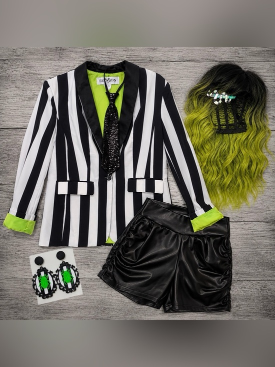 Beetlejuice Other - Beetlejuice Costume Bundle 6-Piece Halloween Cosplay Outfit Complete Set